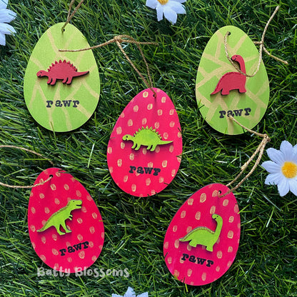 Dino Easter Egg wooden decorations