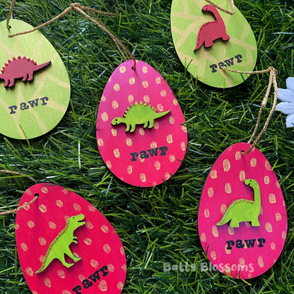 Dino Easter Egg wooden decorations