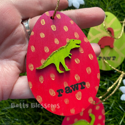Dino Easter Egg wooden decorations