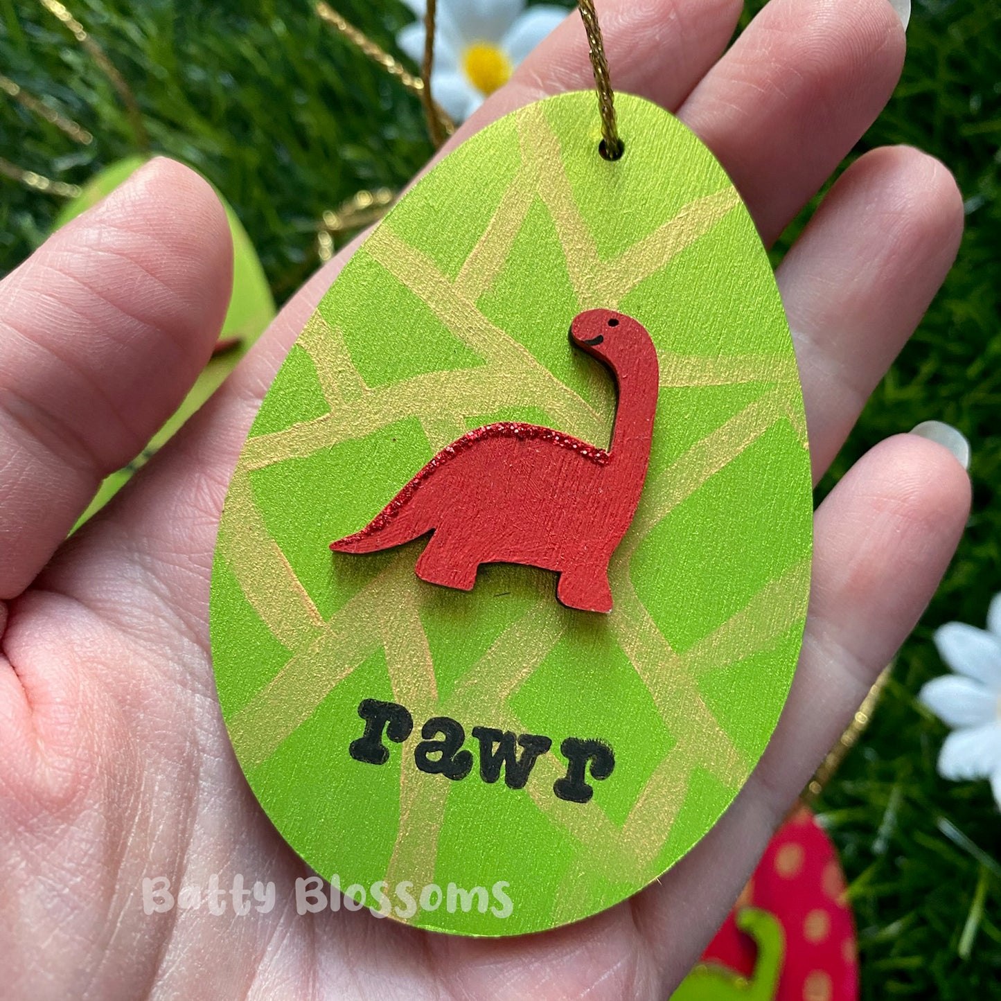 Dino Easter Egg wooden decorations