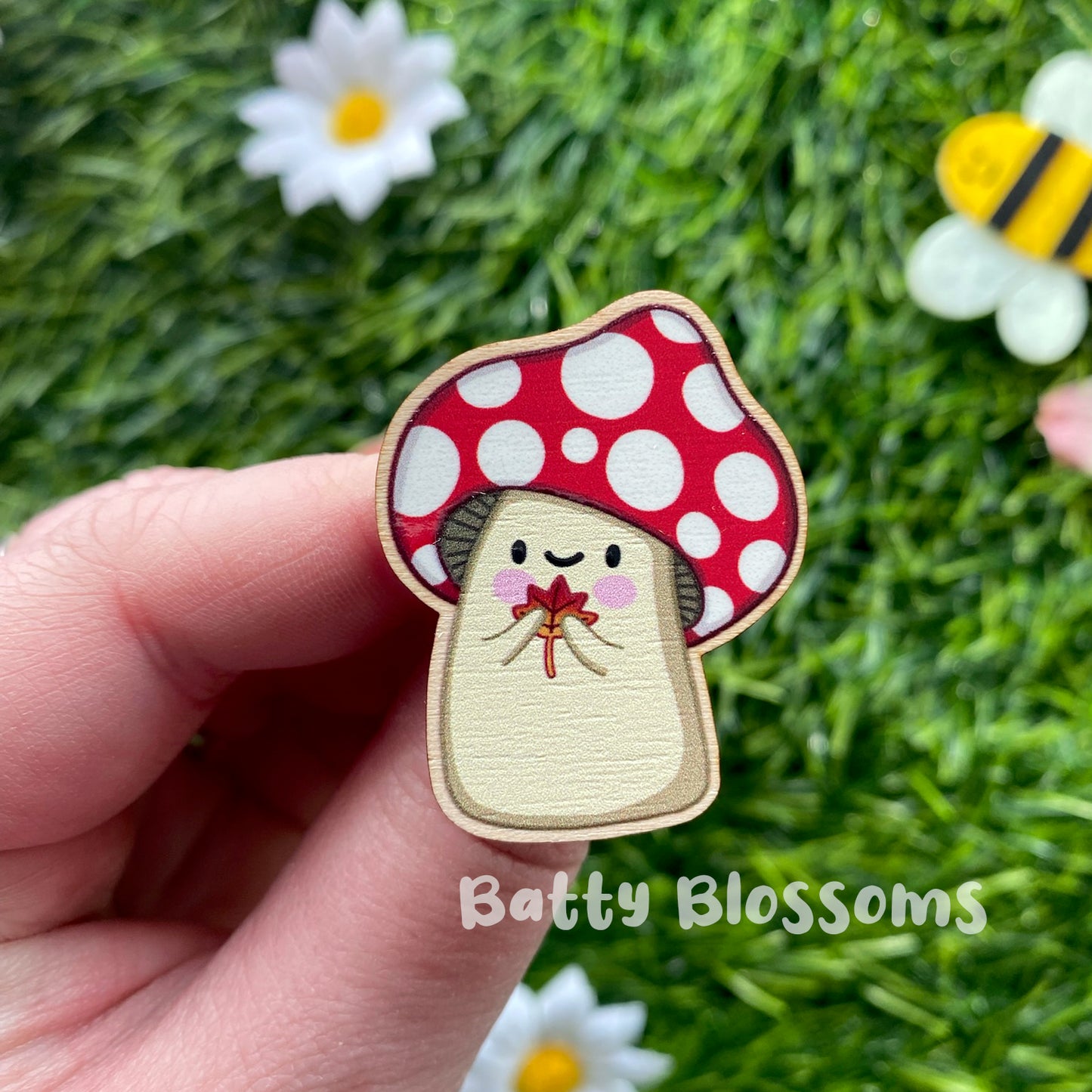 Shroomy Toadstool wooden pin