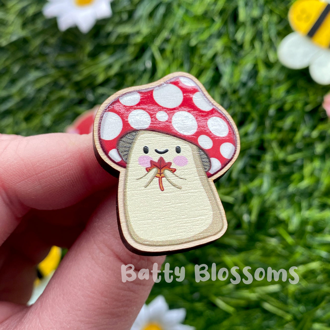 Shroomy Toadstool wooden pin