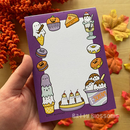 Spoopy Desserts notepad